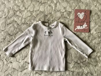 Tee shirt manches longues blanc 12 mois Kiabi
