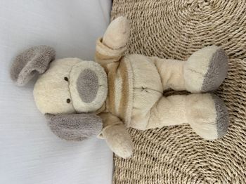 Peluche chien THE PLUSHIES COLLECTION BY LOMBOK beige pull rayé