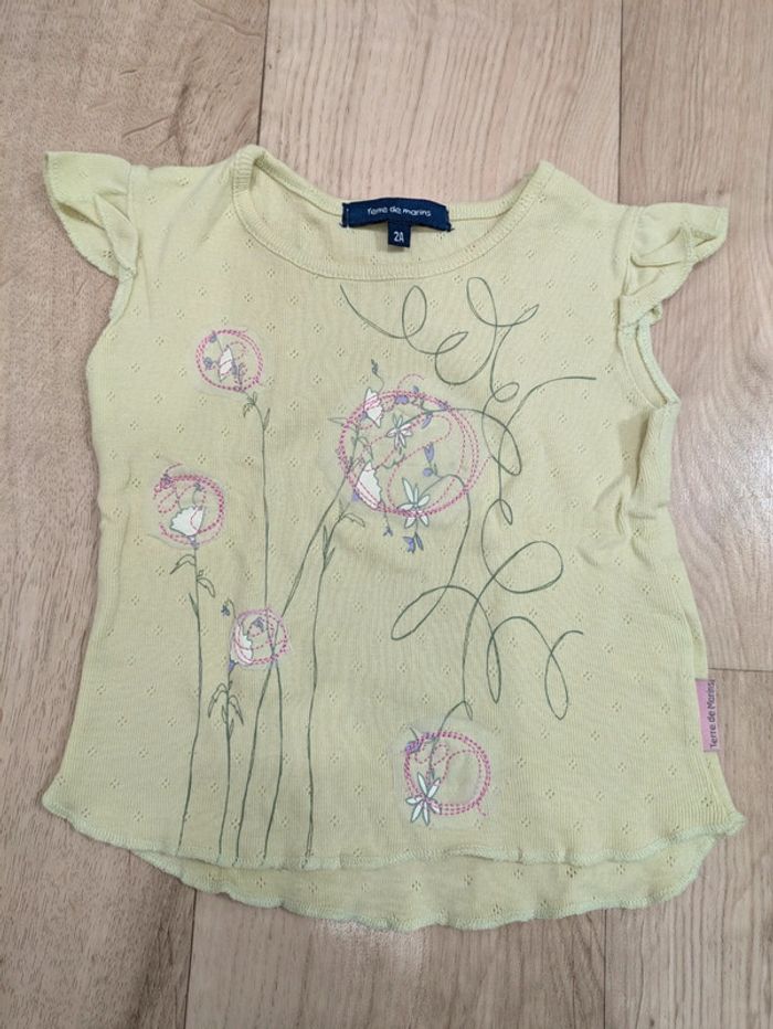 Tee-shirt vert clair Terre de Marins 2 ans