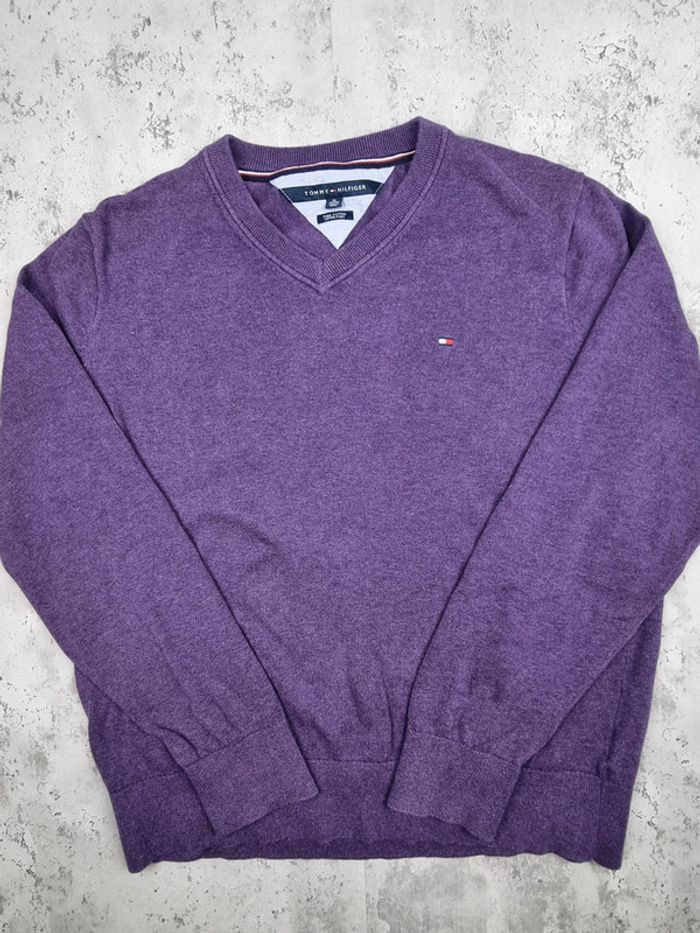 Pull col V Tommy Hilfiger violet, XL Hommes - photo numéro 3