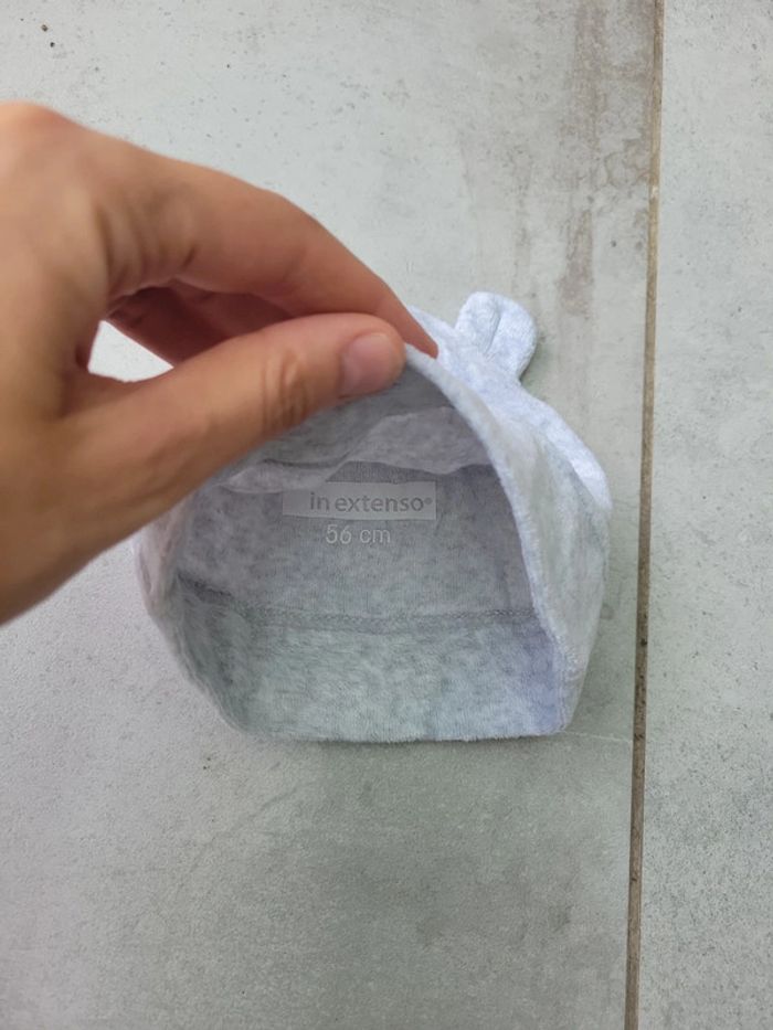 Bonnet gris bébé petit oreille - photo numéro 2