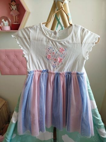Robe cœur tulle rose et violet