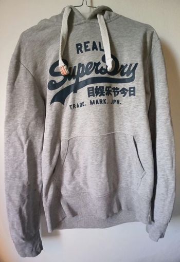 Sweat  à capuche Superdry taille S gris