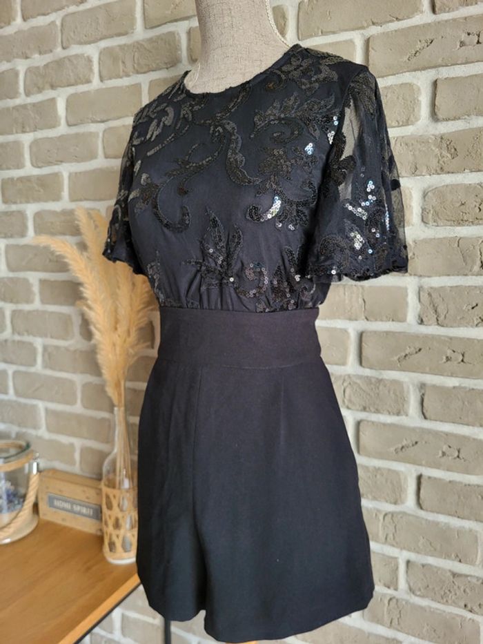 Magnifique combishort noire à sequins Etam - Neuve - photo numéro 7