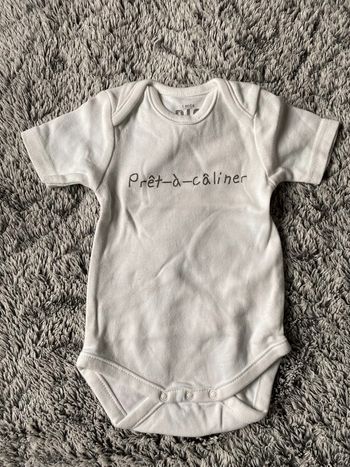 Bodie en coton bio blanc Neuf - 1 mois