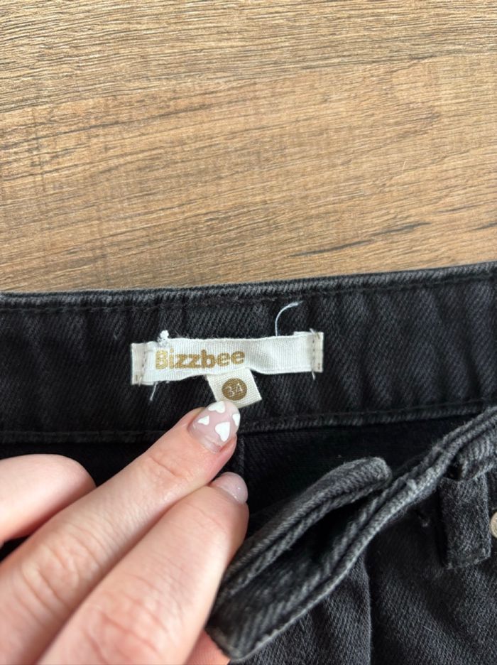 Jupe en jean noire Bizzbee - Taille XS - Neuve - photo numéro 2