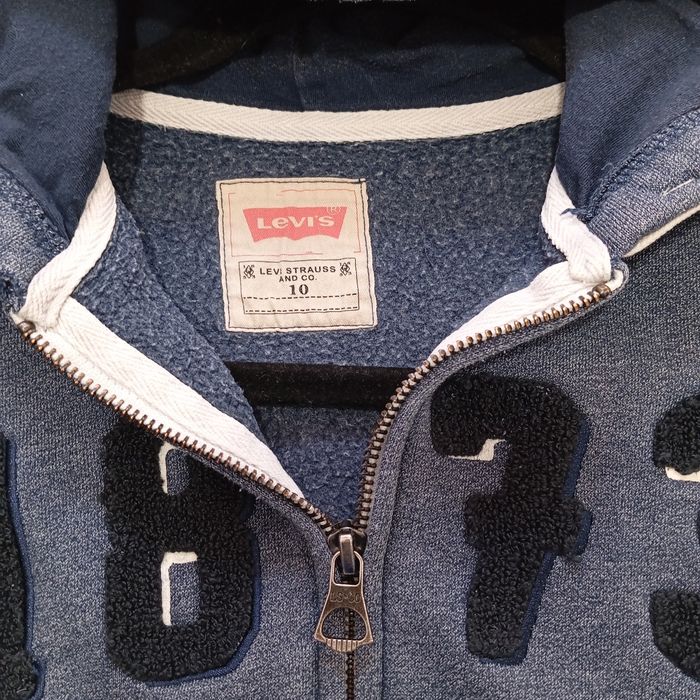 Levi's Sweat a Capuche Zippé Pour Garçon 10 ans. Gilet Zippé Bleu - photo numéro 5