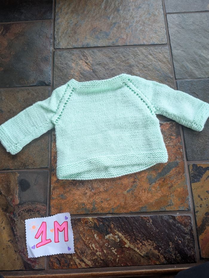 Gilet fait main 1 mois unisexe - photo numéro 2