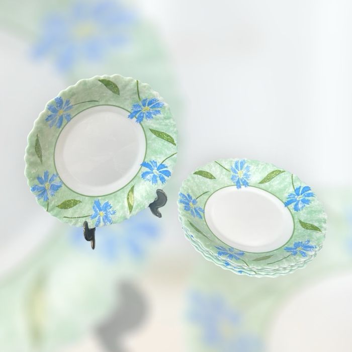 6 assiettes à soupe vintage bleuets Arcopal Gipsy
