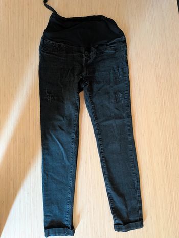 Pantalon effet jeans noir grossesse shein 38