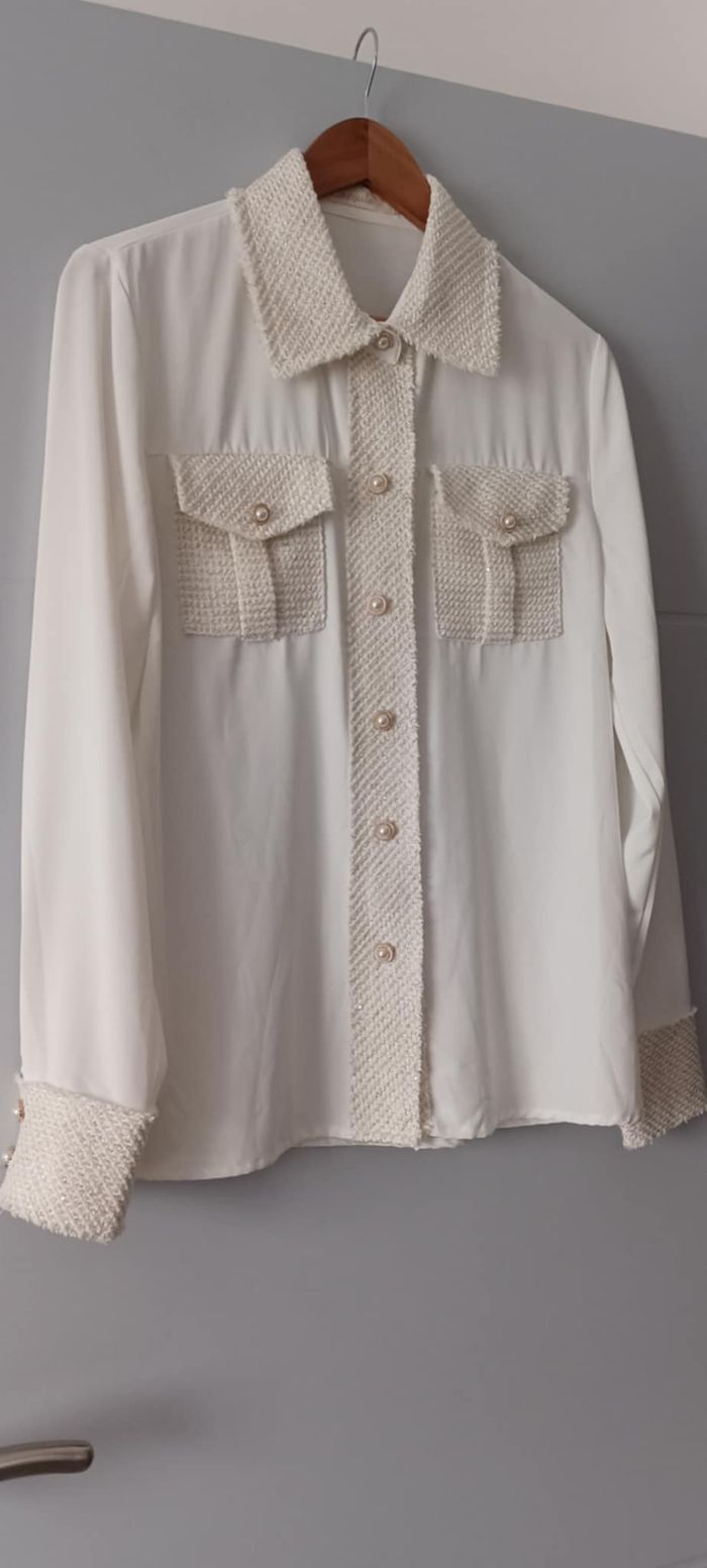 Chemise Blouse blanche à boutons "Capsule" Taille M - photo numéro 9