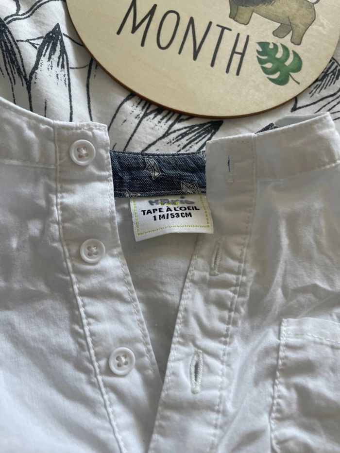 Chemise cérémonie bébé garçon blanche tape à l’œil 1 mois - photo numéro 6