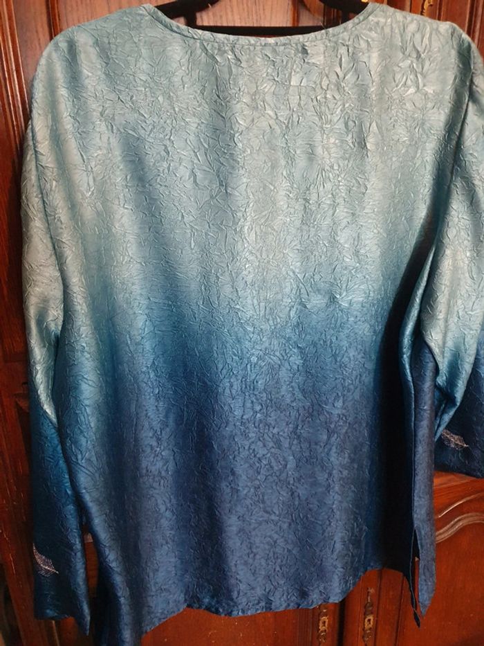 Blouse bleu dégradé taille 52 - photo numéro 5