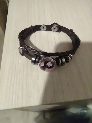 Bracelet pression interchangeableschat en cuir