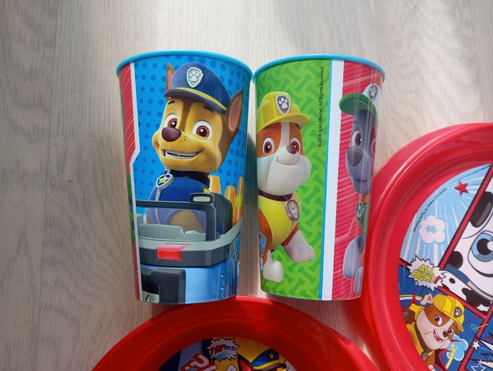 Lot de vaisselle enfant en plastique Pat patrouille Nickelodeon - photo numéro 4