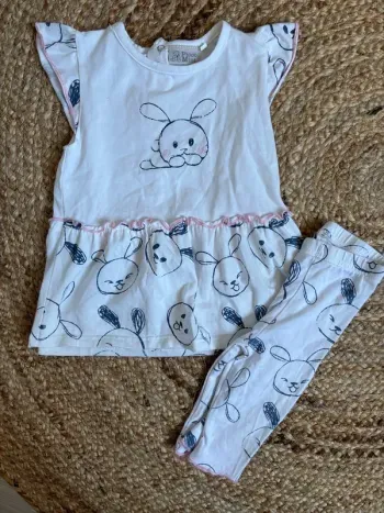 Ensemble 2 pieces 12 mois neuf picco mini lapin