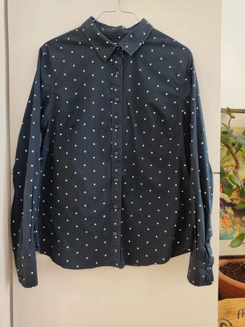 Chemise Indi & Cold marine pois blancs taille 38/40