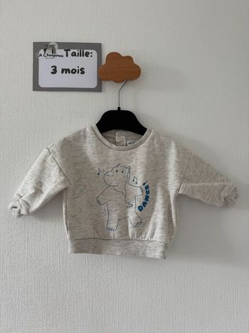 Pull hippopotame - taille 3 mois 🌼
