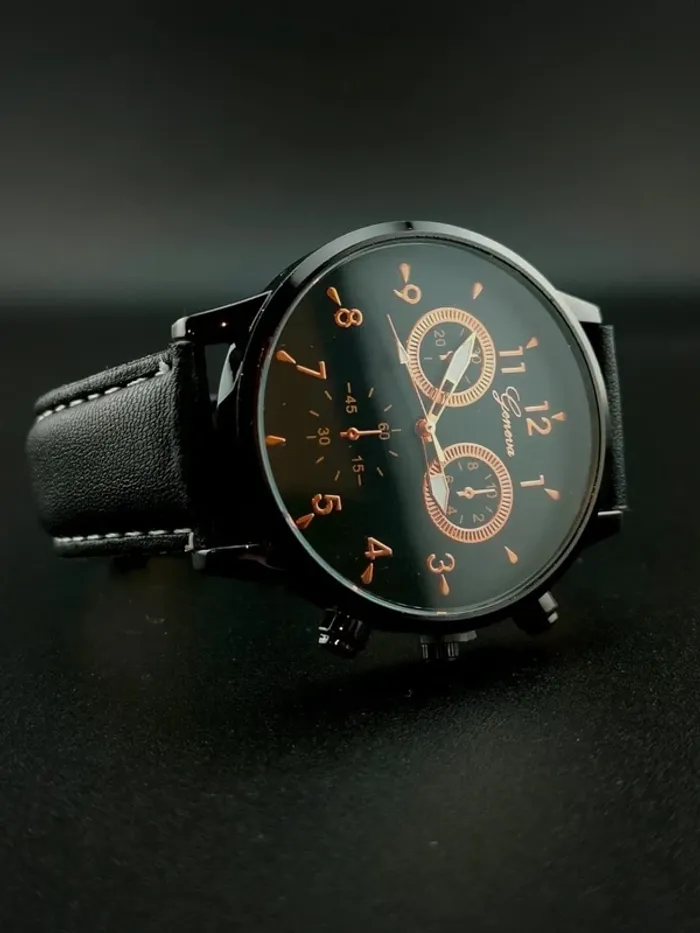Montre noire et corail, jazzy élégance