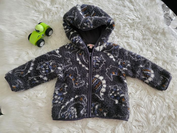 Gilet polaire gris dinosaure 18 mois DPAM - photo numéro 2