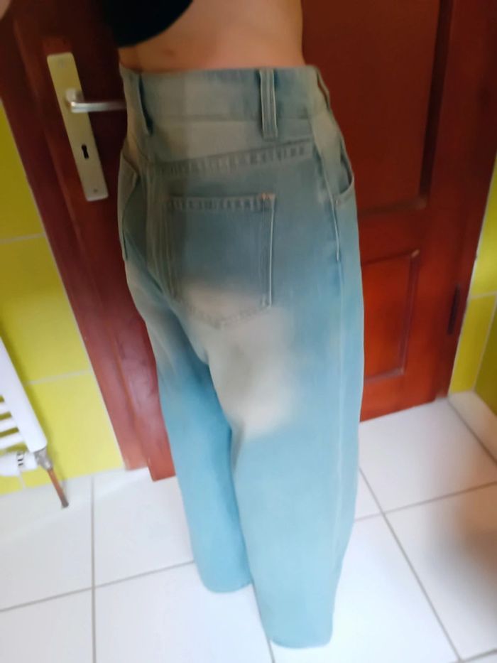 Simili Jeans femme bleu clair jambes larges Dazy - photo numéro 7