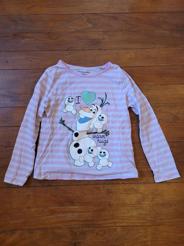 Tee-shirt manches longue fille 6ans olaf
