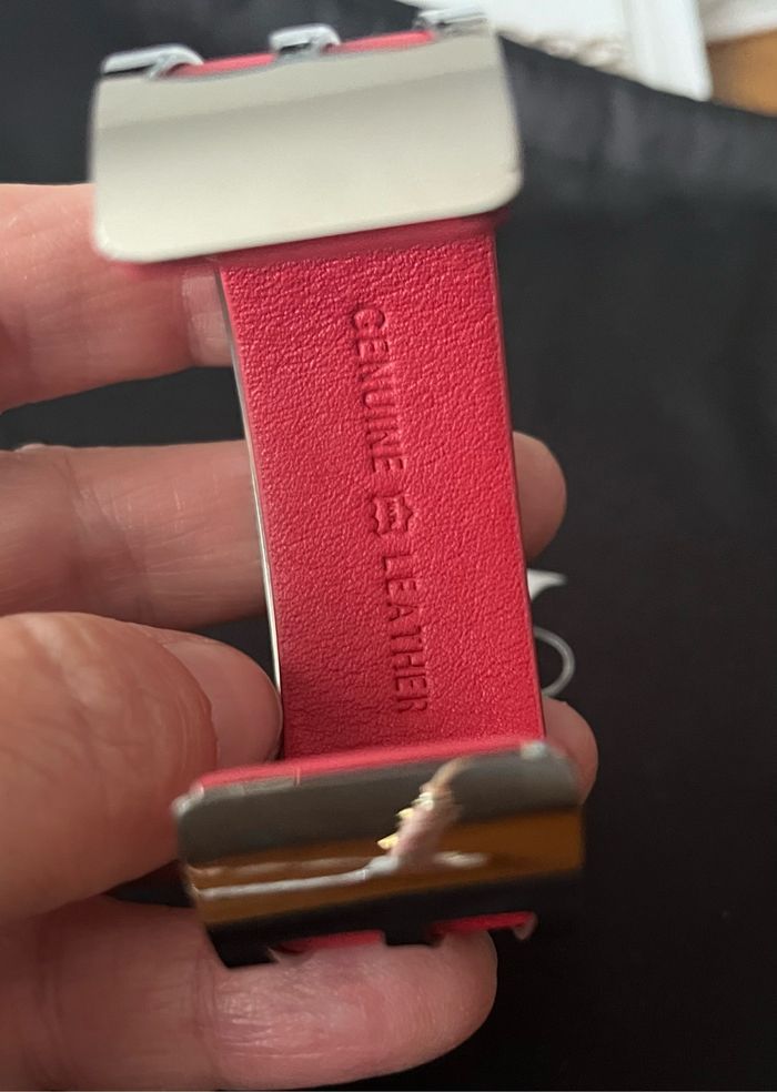 Bracelet Acier inoxydable Cuir Rouge VICTORIA - Diam 65 - Neuf - photo numéro 7