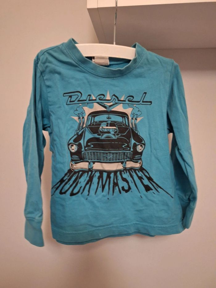 Tee Shirt Bleu Diesel Manches Longues 24 Mois
