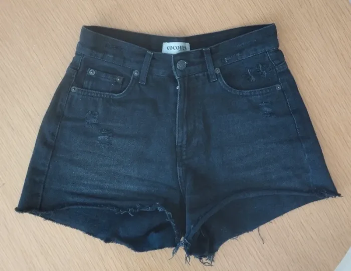 Short en jean noir taille S