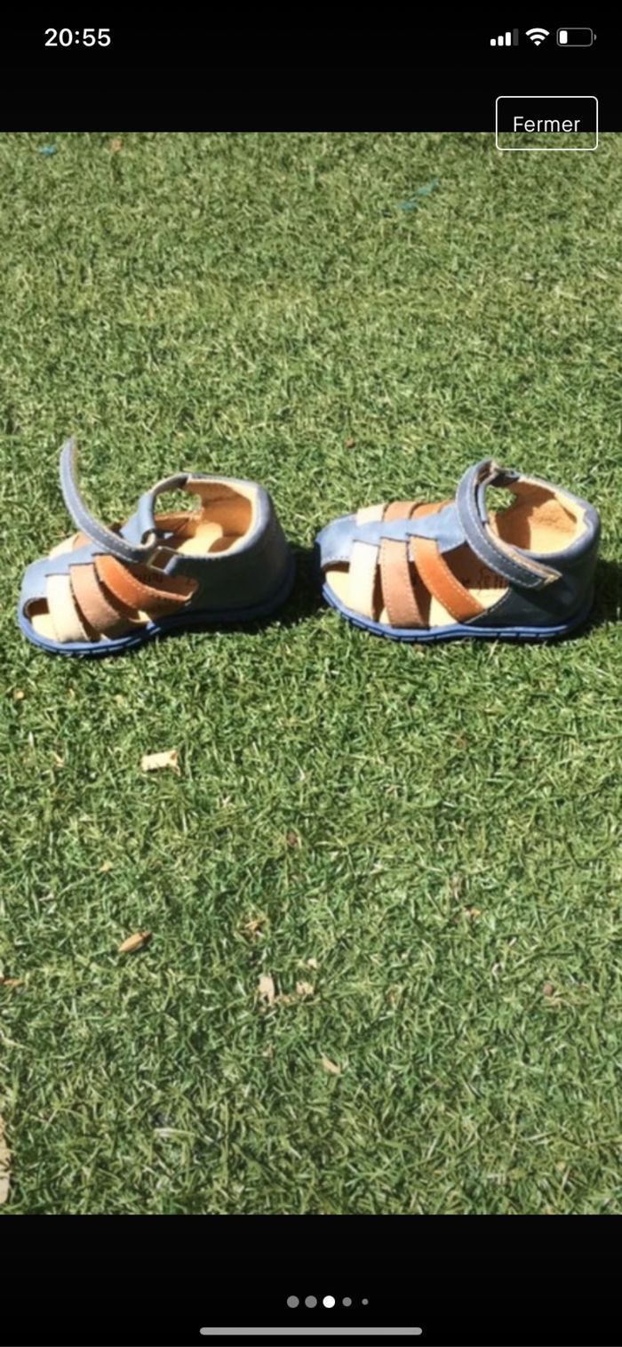 Sandales cuir taille 20 - photo numéro 3