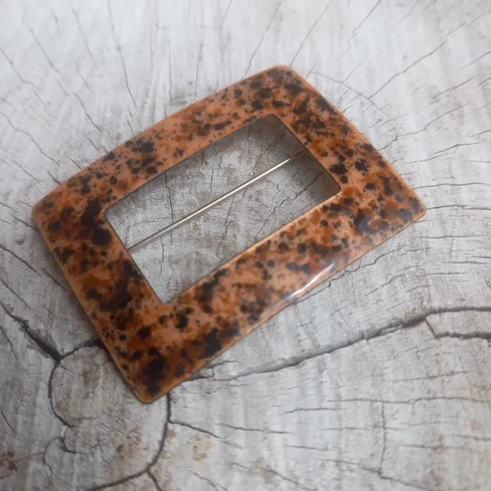 Broche vintage marron moucheté - photo numéro 3