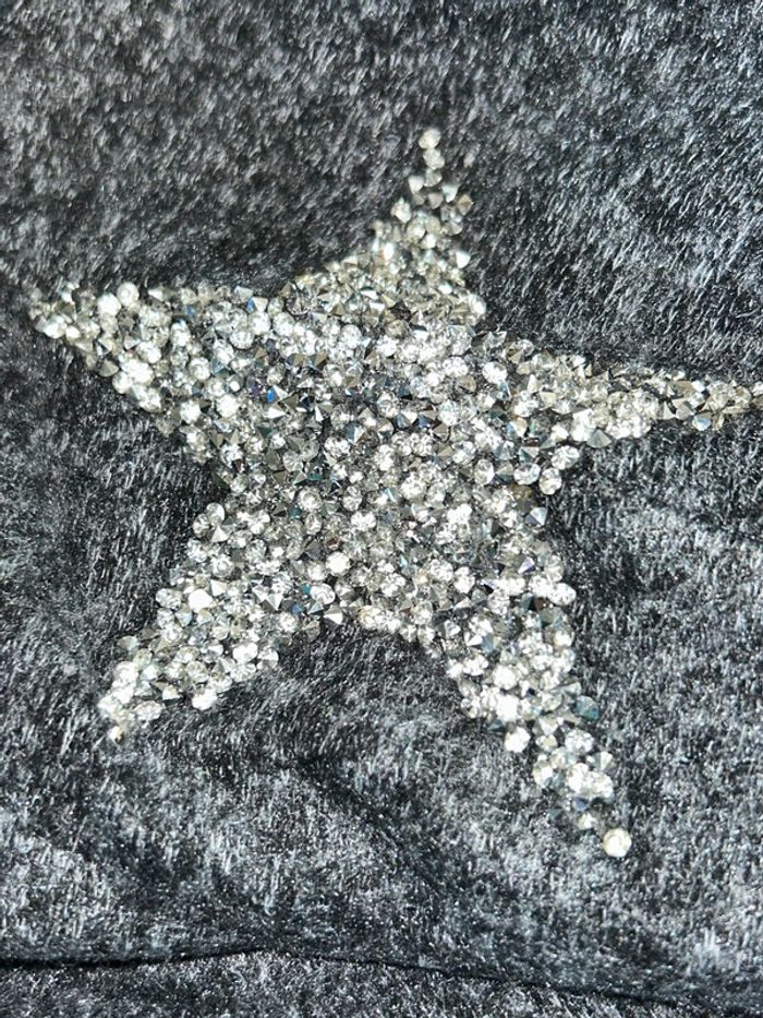 Pull gris col v étoiles April Vintage taille unique - photo numéro 4