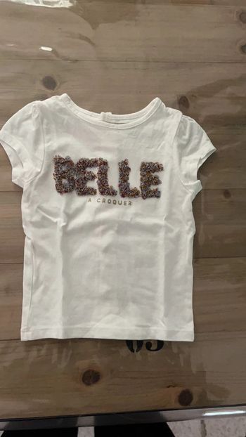 T shirt Kiabi blanc multicolore 12 mois