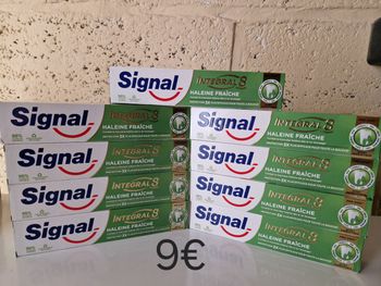 Lot de 9 dentifrice signal intégral 8 haleine fraîche