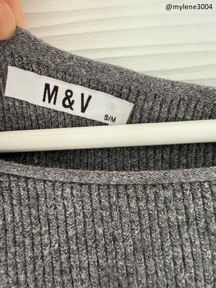 Pull d'hiver gris col rond uni basique simple manches longues en fausse fourrure - photo numéro 6
