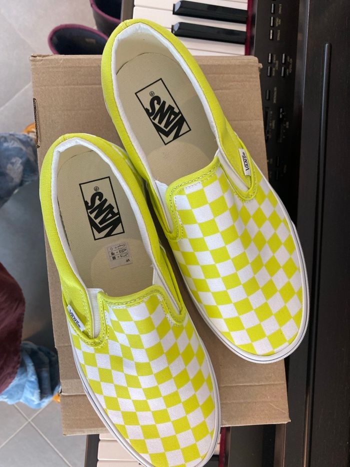 Vans yellow flash slip on checkerboard taille 40,5 - photo numéro 2