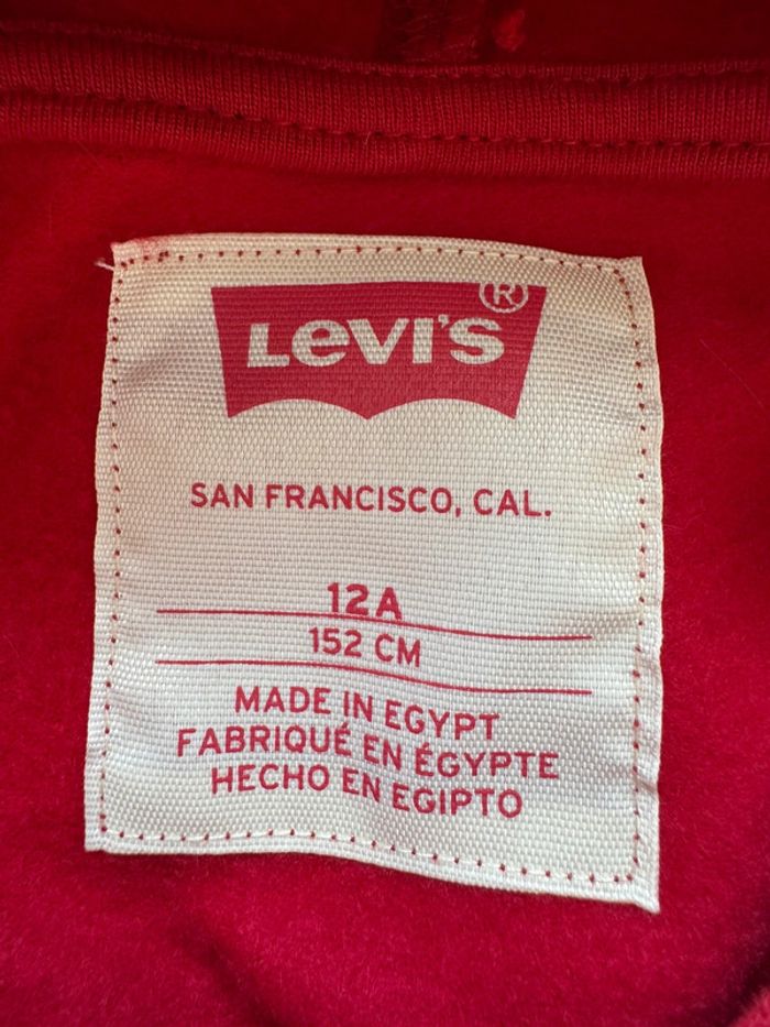 Levi’s - Sweat-shirt à capuche rouge Taille 12 ans - photo numéro 4