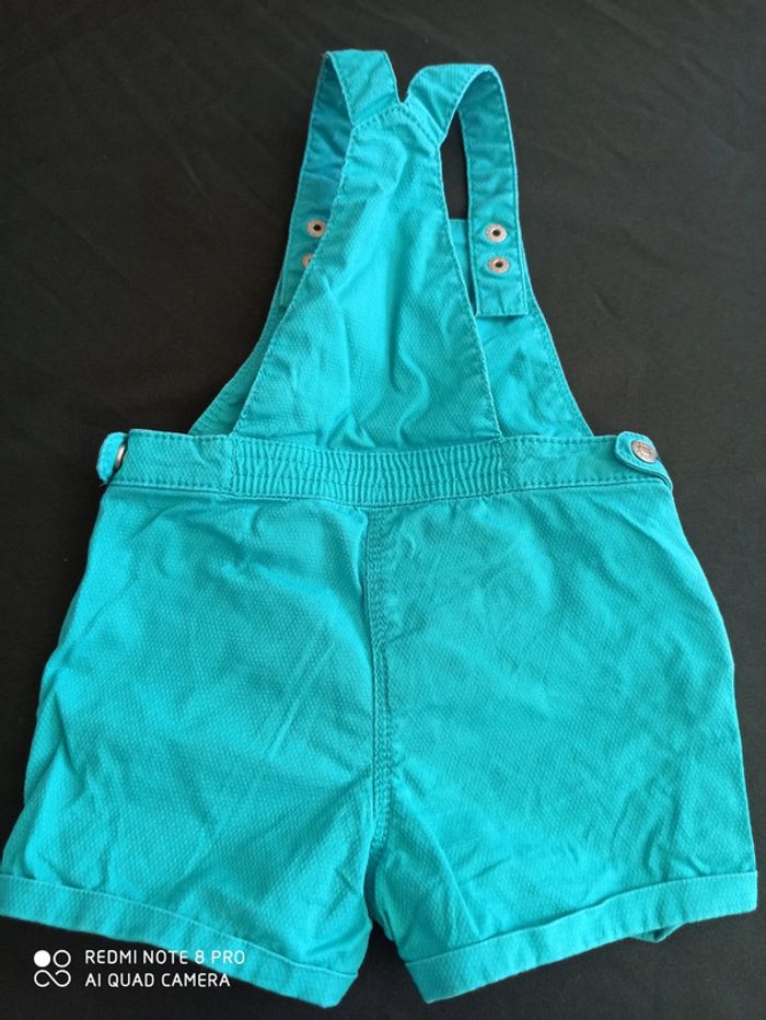 Salopette short bleue turquoise - photo numéro 5