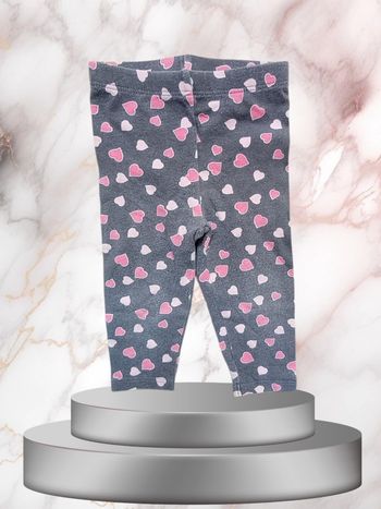 Legging "Coeurs Volants" Gris & Rose  taille 12 mois Pour Répandre l'Amour Partout