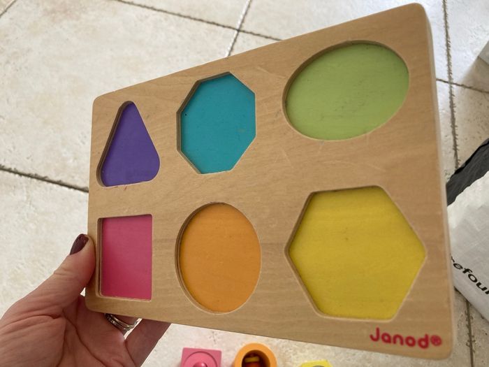 Puzzle bois cubes sensoriels Janod - photo numéro 4