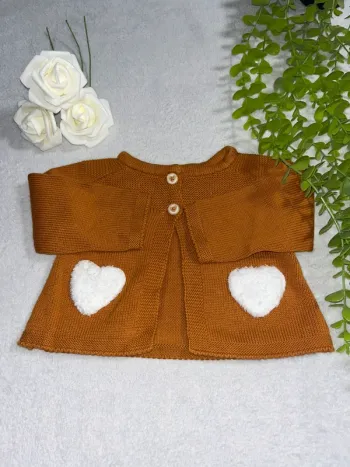 Très beau gilet à longue manche pour bébé fille