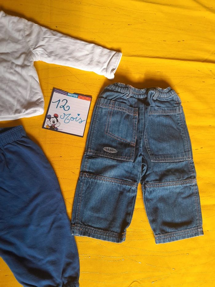 Lot 12 mois Obaibi Evian + jean Obaibi + jogging Printemps été - photo numéro 4