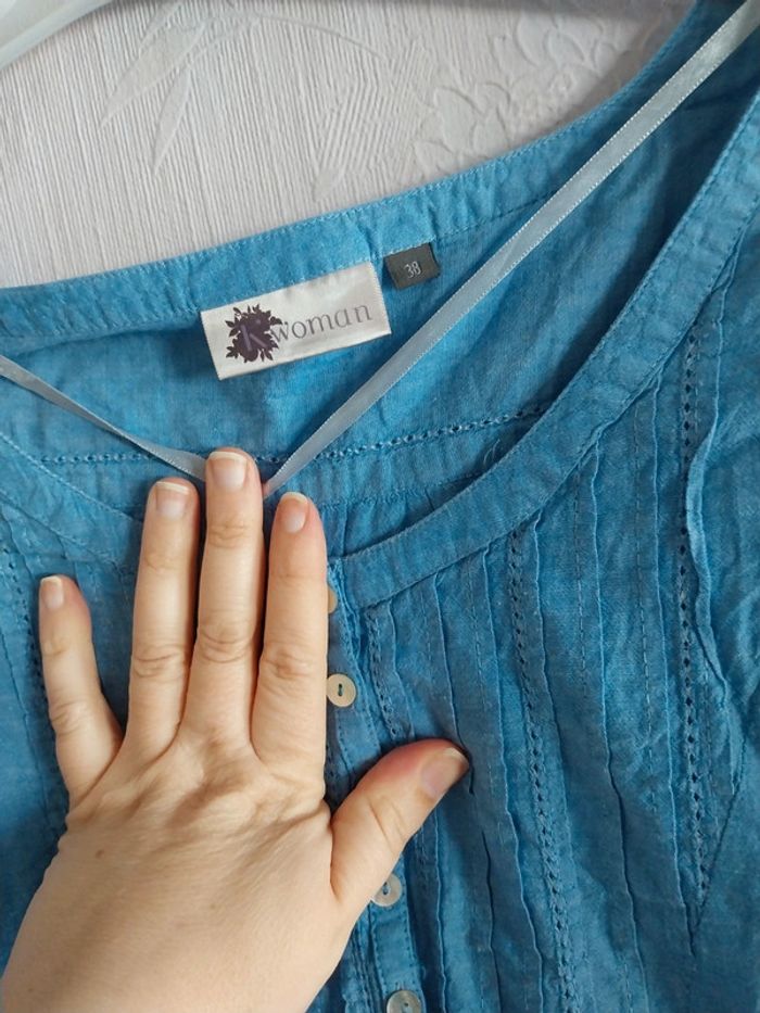 Blouse bleu taille M - photo numéro 2