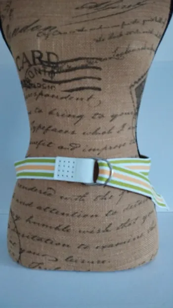 Ceinture ajustable blanche jaune verte mixte