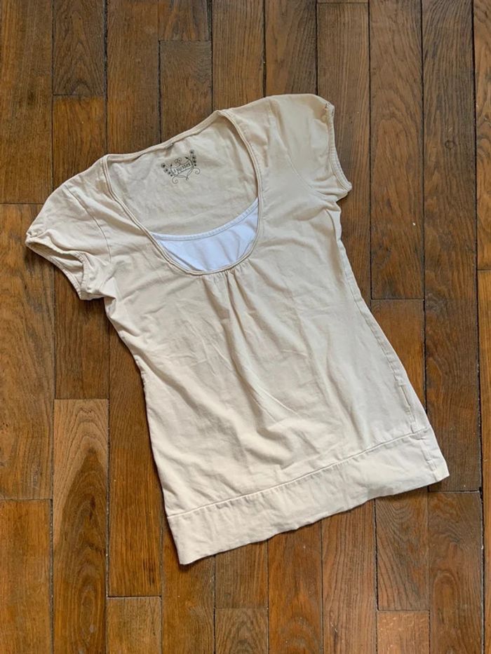Blouse beige 3 suisses taille m l 38 40 - photo numéro 2