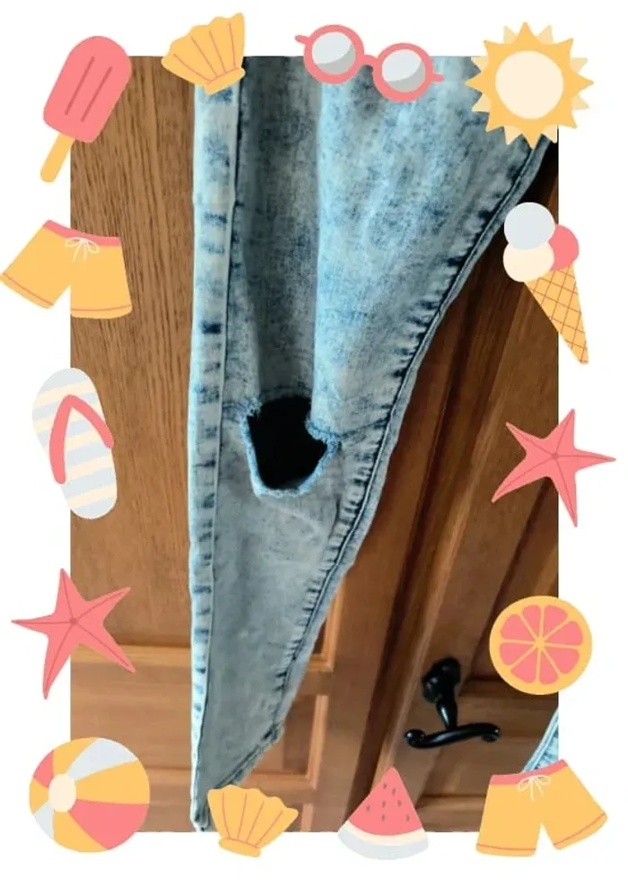 Pantalon jeans skinny destroy fille 14 ans - photo numéro 2