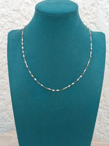 Collier points blancs acier inoxydable doré