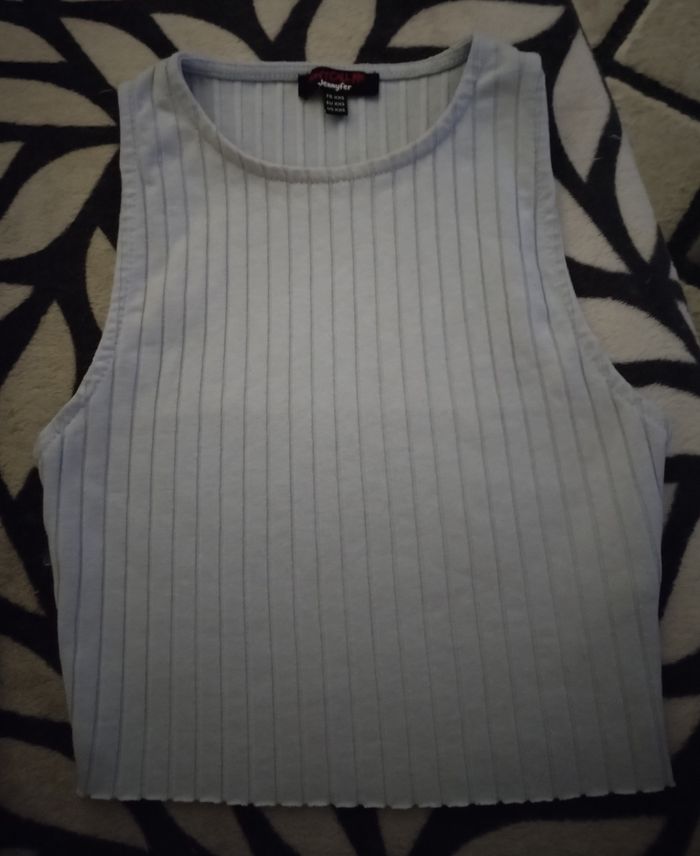 Haut bleu ciel "Jennyfer" XXS comme neuf - photo numéro 2