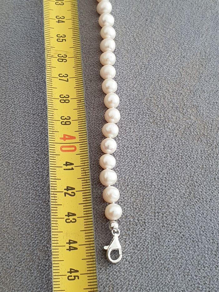 Collier de véritable perles A fermoir en argent - photo numéro 7