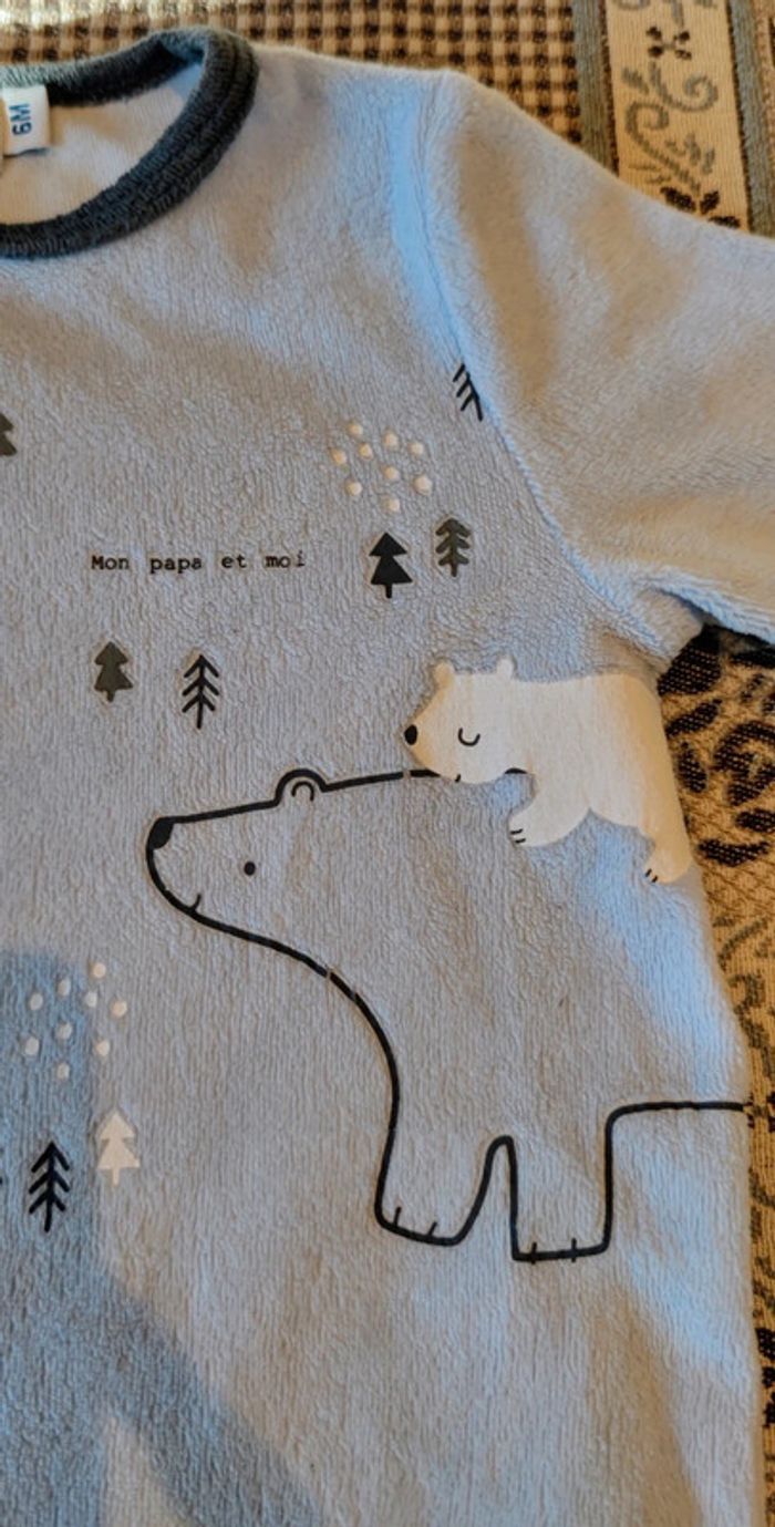 Grenouillère 🌜 velours 💤 6 mois 🧸 mots d'enfants 👶 - photo numéro 3